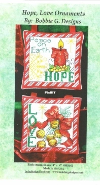 Bobbie G. Designs MS162 - Hope, Love Ornaments