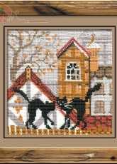 Riolis 613 - City and Cats - Autumn - (Riolis Wool Numbers)