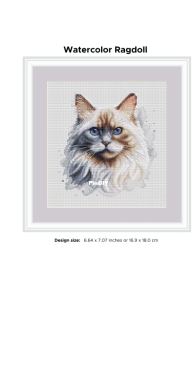 Banani Stitchery - Watercolor Ragdoll Cat by Anna Banani  XSD
