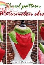 Watermelon Slice Shawl by Louise Robert/Biscotte Yarns-Free