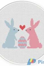 Daily Cross Stitch - Bunnies And Egg