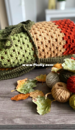 Sweet pea family - Sue Rawlinson - Autumn Leaves Granny Stripe Blanket - Free