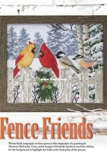 Fence Friends by Elizabeth Spurlock from Just Cross Stitch - December 2017 XSD