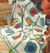 Grandmothers Zinnia Afghan by Violette Kraft
