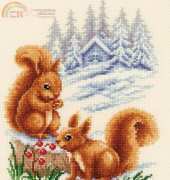 Vervaco PN-0145599 (CR1201177) - Squirrels with Berries