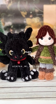 Zayka mi Amigurumi - Miranda Ayvazyan / Aivazyan - Toothless and Hiccup - Беззубик и Иккинг - Russian