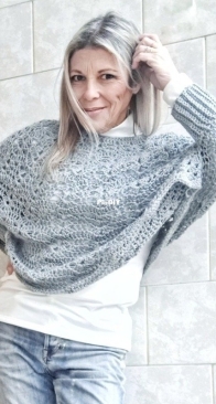 Claudia Barreiro Crochet - Claudia Barreiro - Azalea Poncho Cape - Capa Poncho Azalea - Spanish
