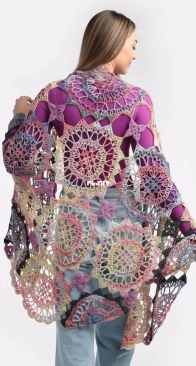 Premier Yarns - Mommy Loves Yarn - Liz Salazar - Floral Fireworks Shawl - Free