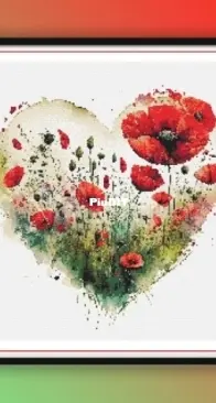 Laser Arts Designs - Watercolor Red Poppy