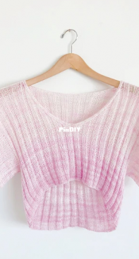Ripple Crop Top - Fingering weight