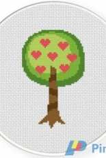 Daily Cross Stitch - Heart Tree