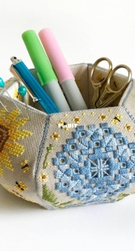 Sunflower Pin Cushion Pot by Durene Jones