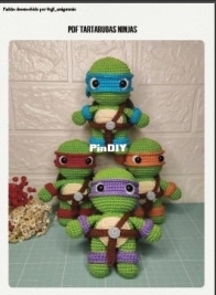 Gil Amigurumi - Gilson Viana - Ninja Turtles - Tartarugas Ninjas - Potuguese