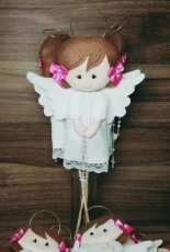 Além do Feltro - Anjinha no Palito / Toothpick Angel felt Pattern - Portuguese - Free