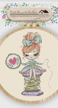Little Room in the Attic - The Girl and Embroidery Hoops by Maria Demina