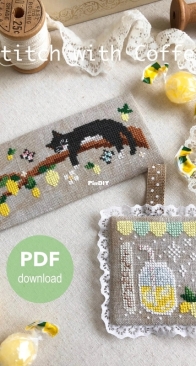 Stitch with Coffee Designs - Lemonade stand and Lemon Tree Cat