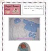 babydoll hand knit C2 cosy pram set 7-12"
