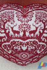 Stag & Heart Redwork Pillow