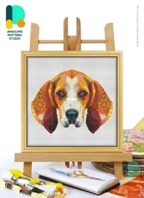 Awesome Pattern Studio - CS2173 - Mandala Treeing Walker Coonhound XSD