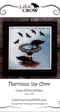 Lola Crow Cross Stitch - Narcissus the Crow