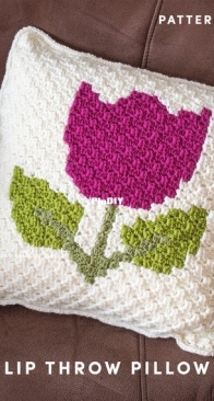 Sunflower Cottage Cr _ tulip throw pillow crochet pattern _ English
