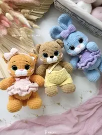 Anastasia Zaitseva-Анастасия Зайцева-happy_toys_nn-bunny,bear,kitty-Пухляши-Russian