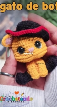 Lamigú Crochê - Layla Domingues - Collab Crochetando historias - O Gato de Botas - Puss in Boots - Portuguese - Free