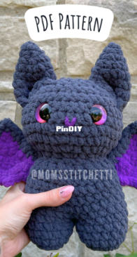 Moms Stitchetti - Alexandra Wiley - Beatriz the Bat with Candy Corn Bat Mod