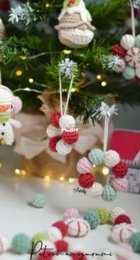 O Recuncho de Jei - Jennifer - Christmas Ornaments with amigurumi balls - Adornos de Navidad con bolas - Spanish - Free