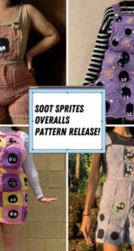 Stitches and Bern -Soot Sprites Overalls- Baby to Adult sizes - English