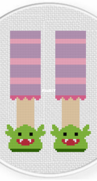 Daily Cross Stich - Monster Slippers
