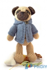 Fuzzy Mittens-Pug with Anorak by Barbara Prime
