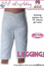 Doll tag clothing - knit leggings cover - free