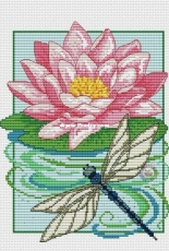 Waterlily and dragonfly by Lesley Teare from cross stitch collection 225 XSD
