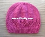 Handknitsbyelena -Yelena Chen - Hat With Lacy Hearts - Adult size