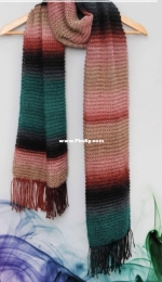 Atelié Pingouin - Scarf party mix - Cachecol festa mix - Portuguese - Free