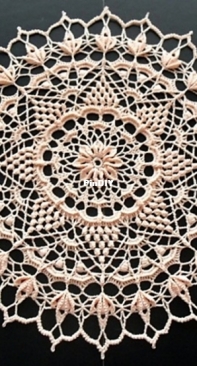 Galyna Borysova - Галина Борисова - Rosebud Doily - Салфетка Rosebud - Russian
