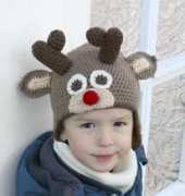 Drops Design - Reindeer hat with antlers and ears - free