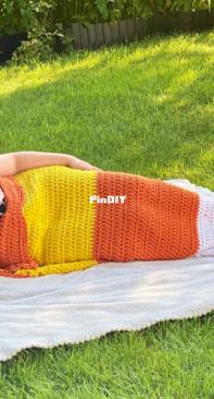 Crafty Kitty Crochet - Melissa Moore - Candy Corn Mermaid Blanket