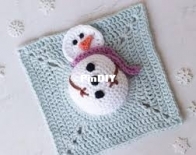 Thoresby Cottage - Caitie Moore - Snowman Granny Square - free