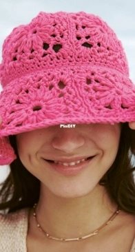 Lana Grossa - Crochet Hat Organico Model 18  - Häkelhut Organico Modell 18 - German