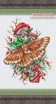 Deaths-head Hawkmoth and Fly Agaric by Maria Brovko