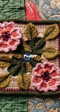 Jane crowfoot _ pair of roses motif crochet pattern _ English