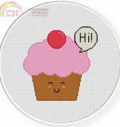 Daily Cross Stitch Friendly Cupcake