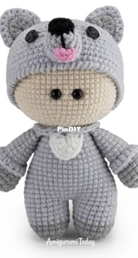 Amigurumi Today - Unknown Designer - Doll in wolf outfit - free
