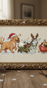 Moonlit Patterns - Christmas Dogs Parade