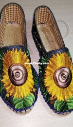 slippers are sewn and embroidered by me
