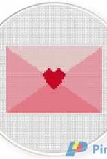 Daily Cross Stitch -  Pink Love Letter