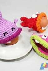 Pattern by Steph - Stephanie Risthaus - Egg Cozies Hungry Fishes