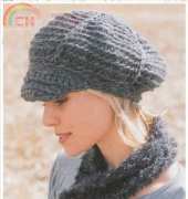 Garn Studio - Drops Design - 93-22 Crocheted Cap in Eskimo and Scarf in Puddel